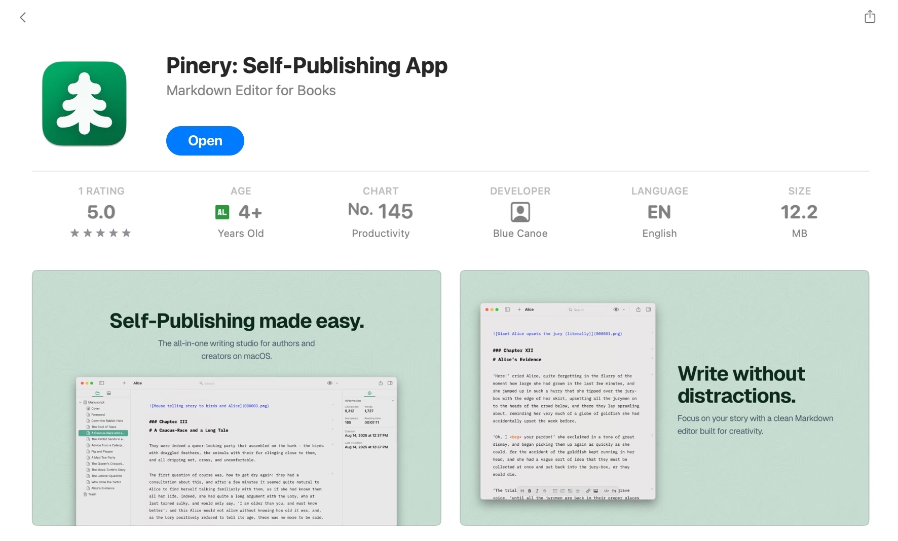 App Store screenshot of Pinery