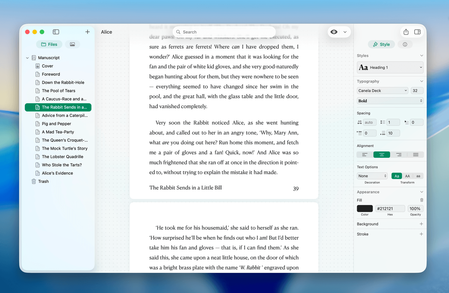 Pinery with liquid glass UI
