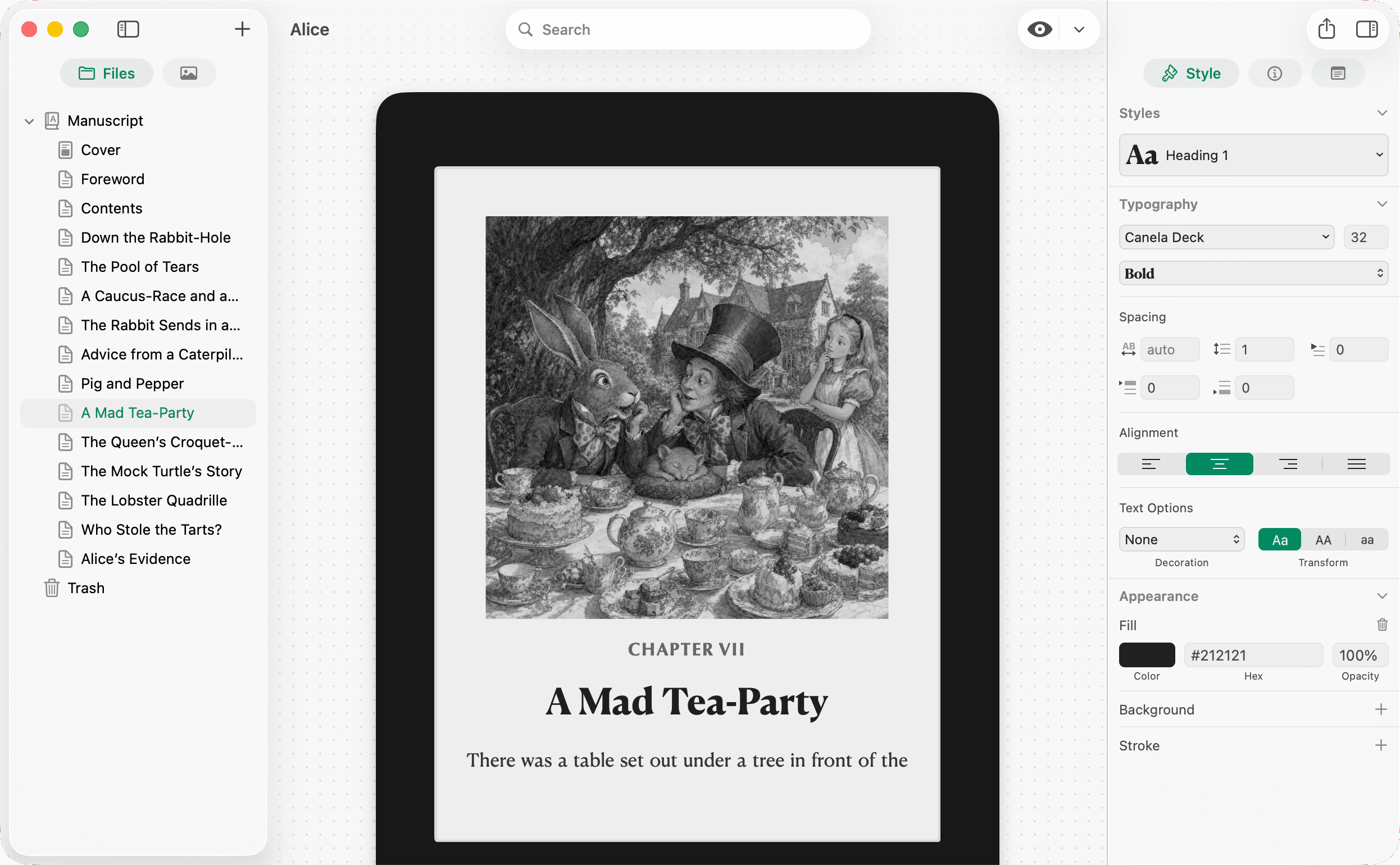 Kindle e-ink preview of the book inside Pinery