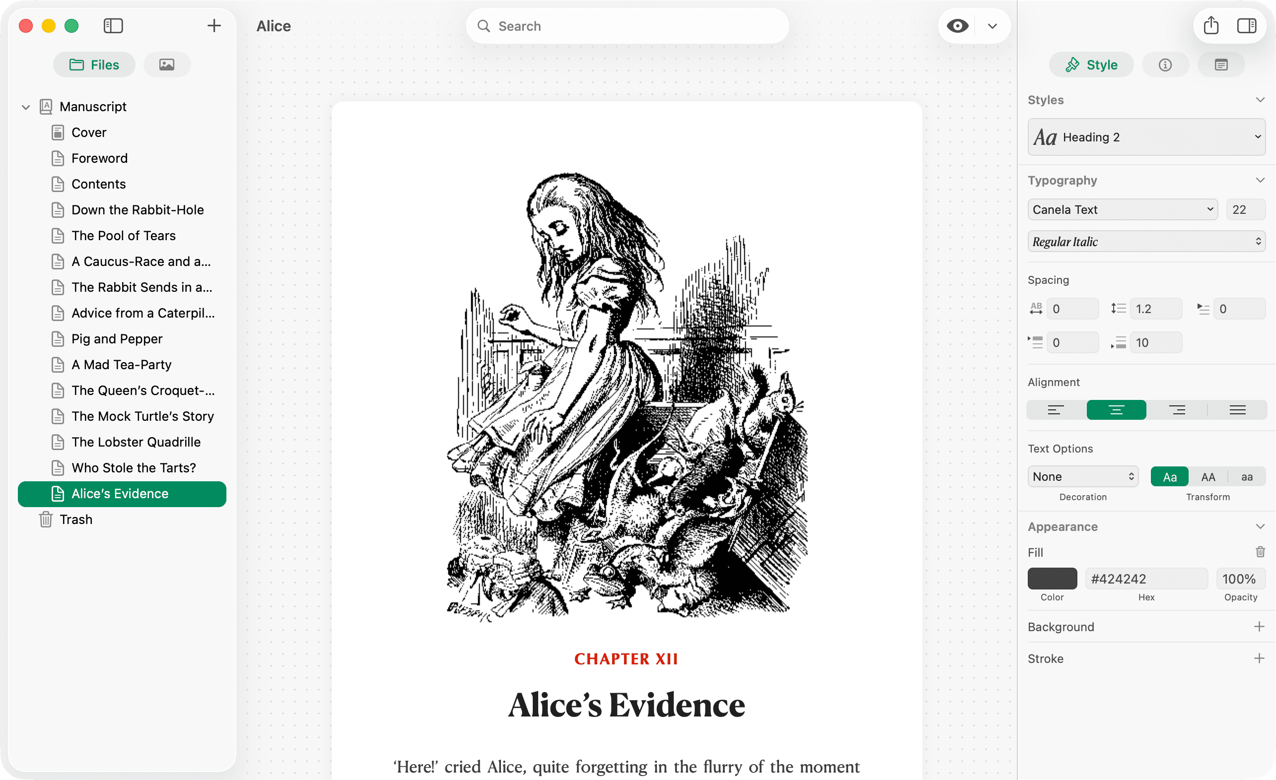 Design paginated preview of a chapter